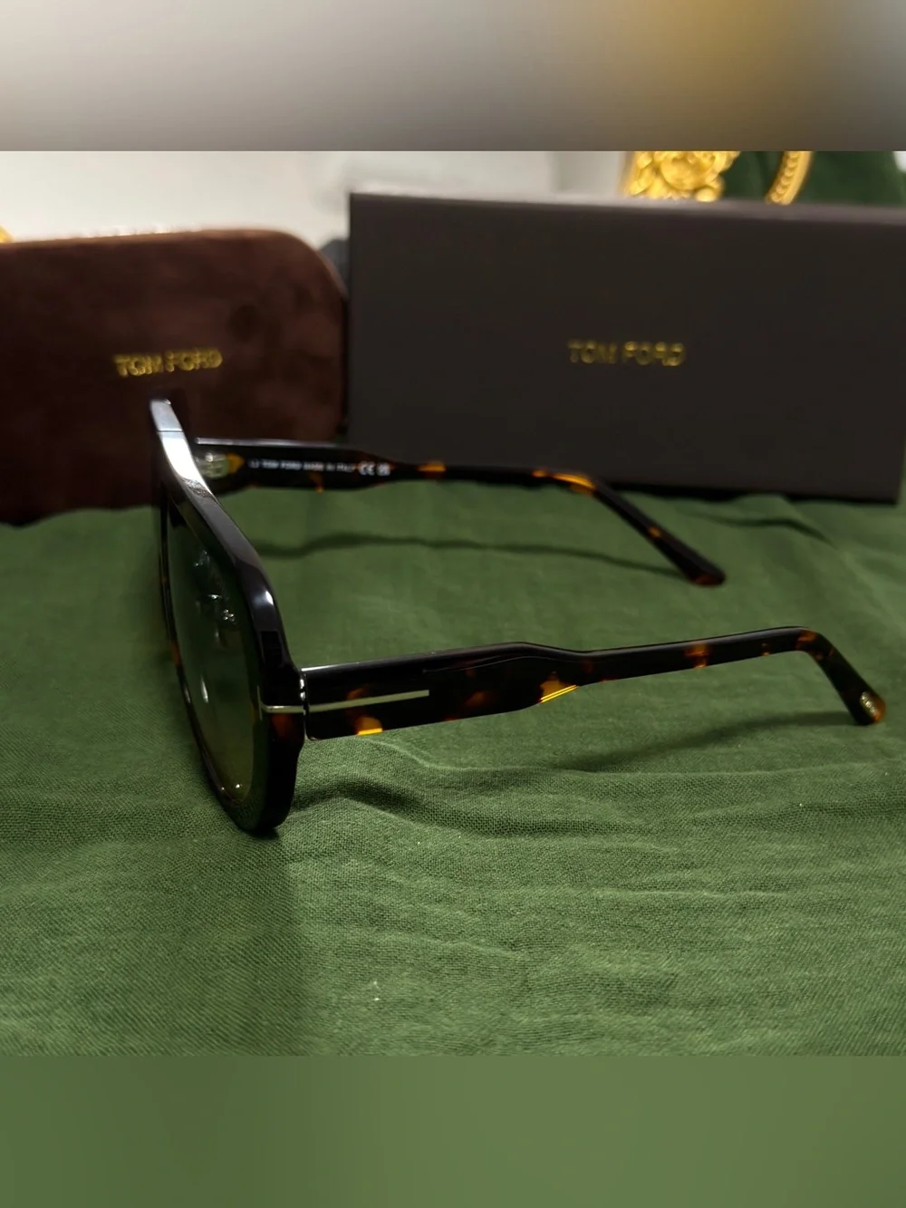 Tom Ford Tortoiseshell Shield Sunglasses with Brown Gradient Lenses